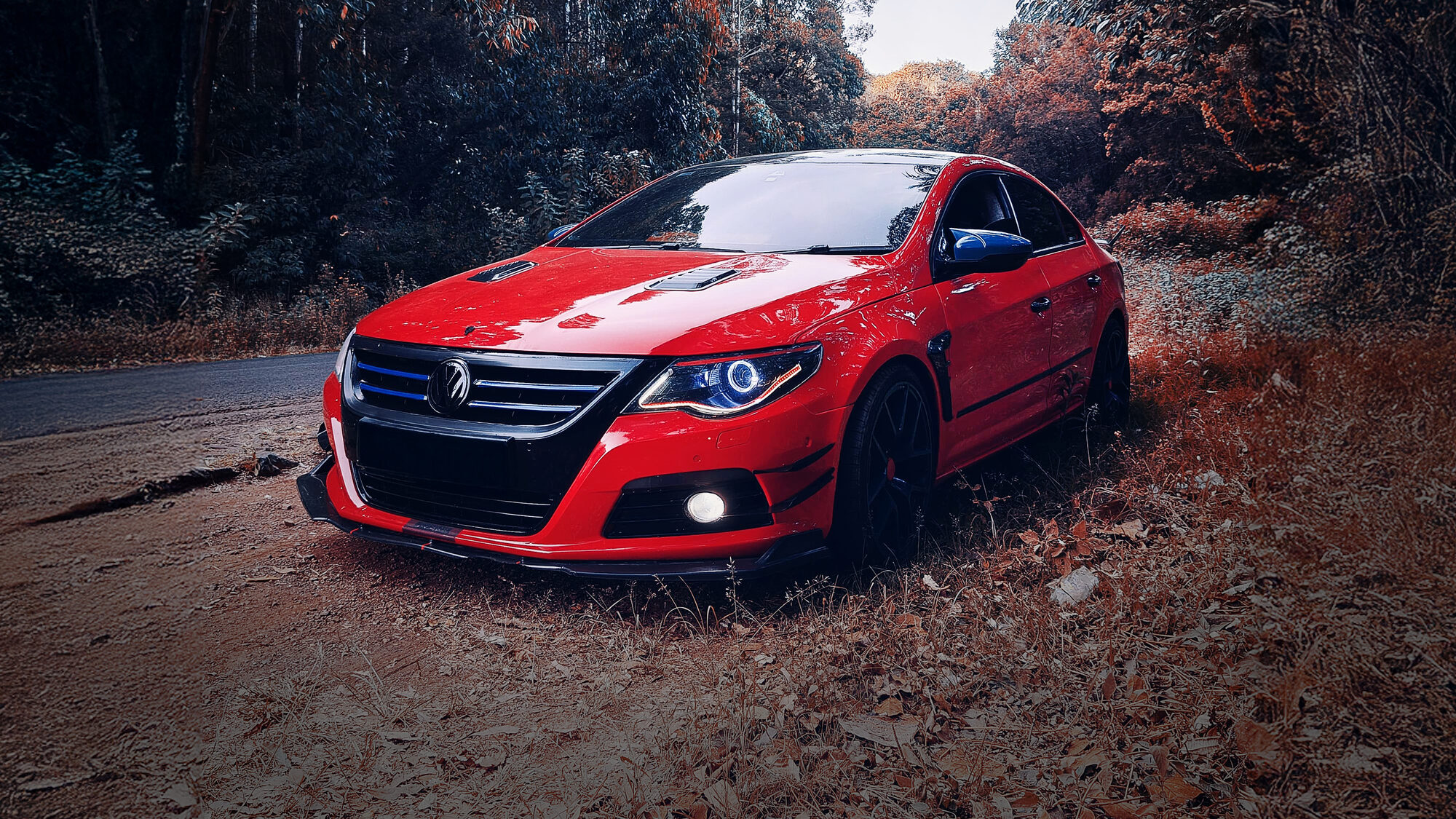 Volkswagen Passat CC in Ferrari Red on URBANLUGS Motorsport forged wheels