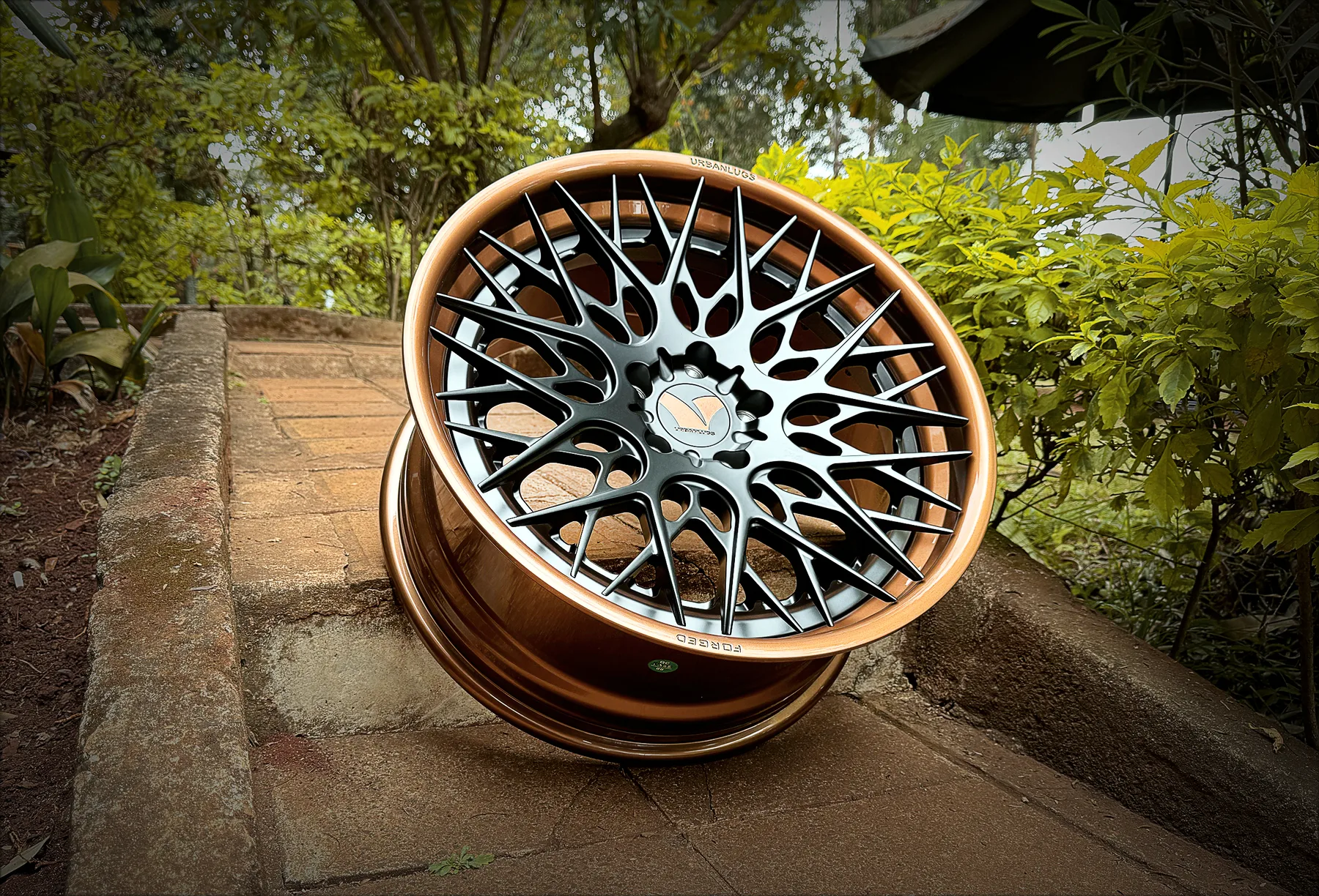URBANLUGS forged wheel in bronze and gunmetal Y-spoke design